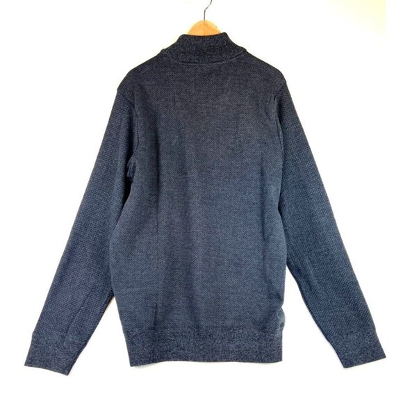 ROBERT GRAHAM Long Sleeve Quarter Zip Neck Shirt Sweater In Dark Grey - Picture 3 of 14